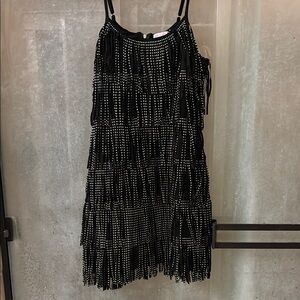 Black and Silver Fringe Dress